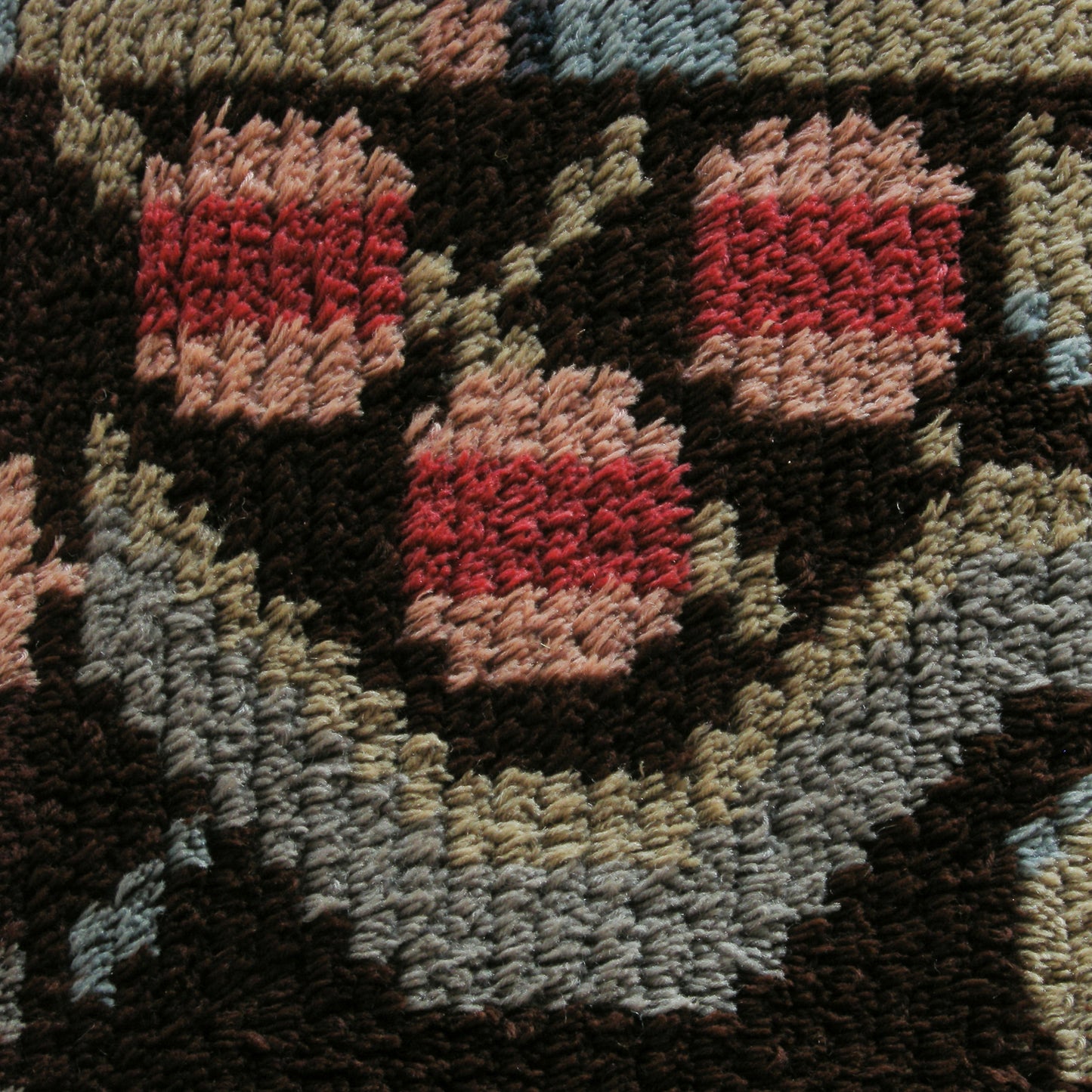 1935 Hand Knotted Finnish-Swedish Rya Pile Rug