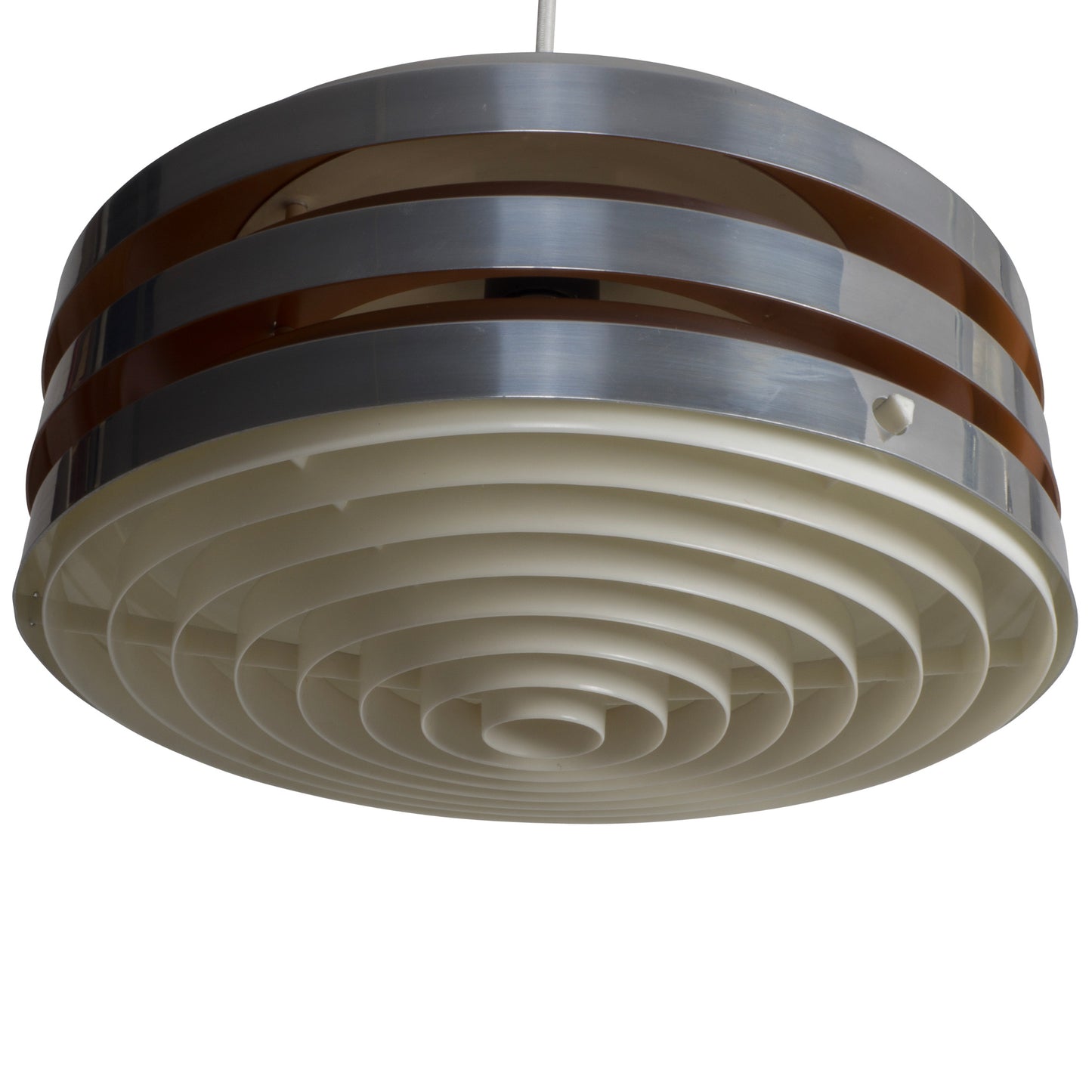 Swedish 1960s Carl Thore Large Aluminium Pendant Lamp