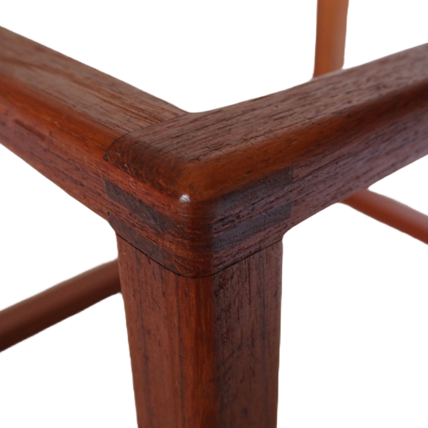 Swedish Modern Teak and Lambskin Stool