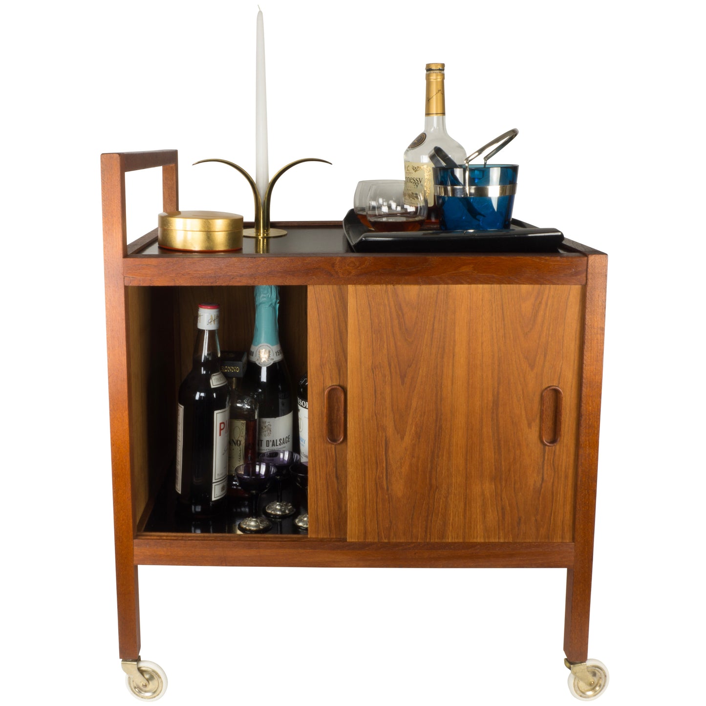 Mid-century Teak Dry Bar Cart