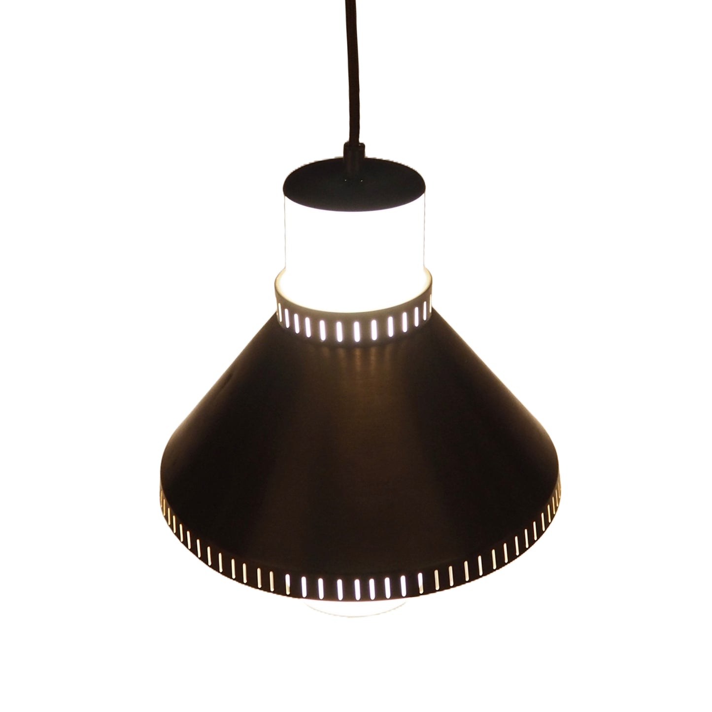 1960s MCM Glass & Brass Pendant Lamp