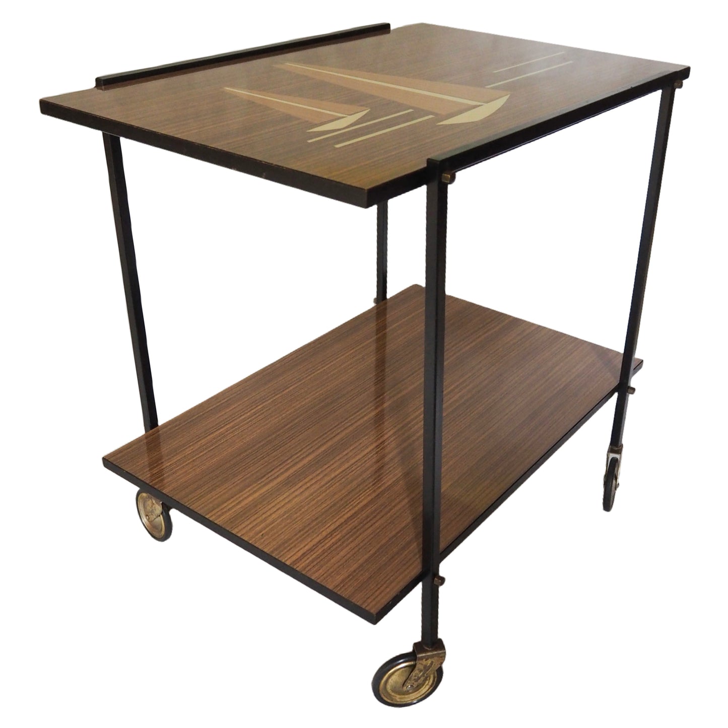 Mid-century Intarsia Serving Cart