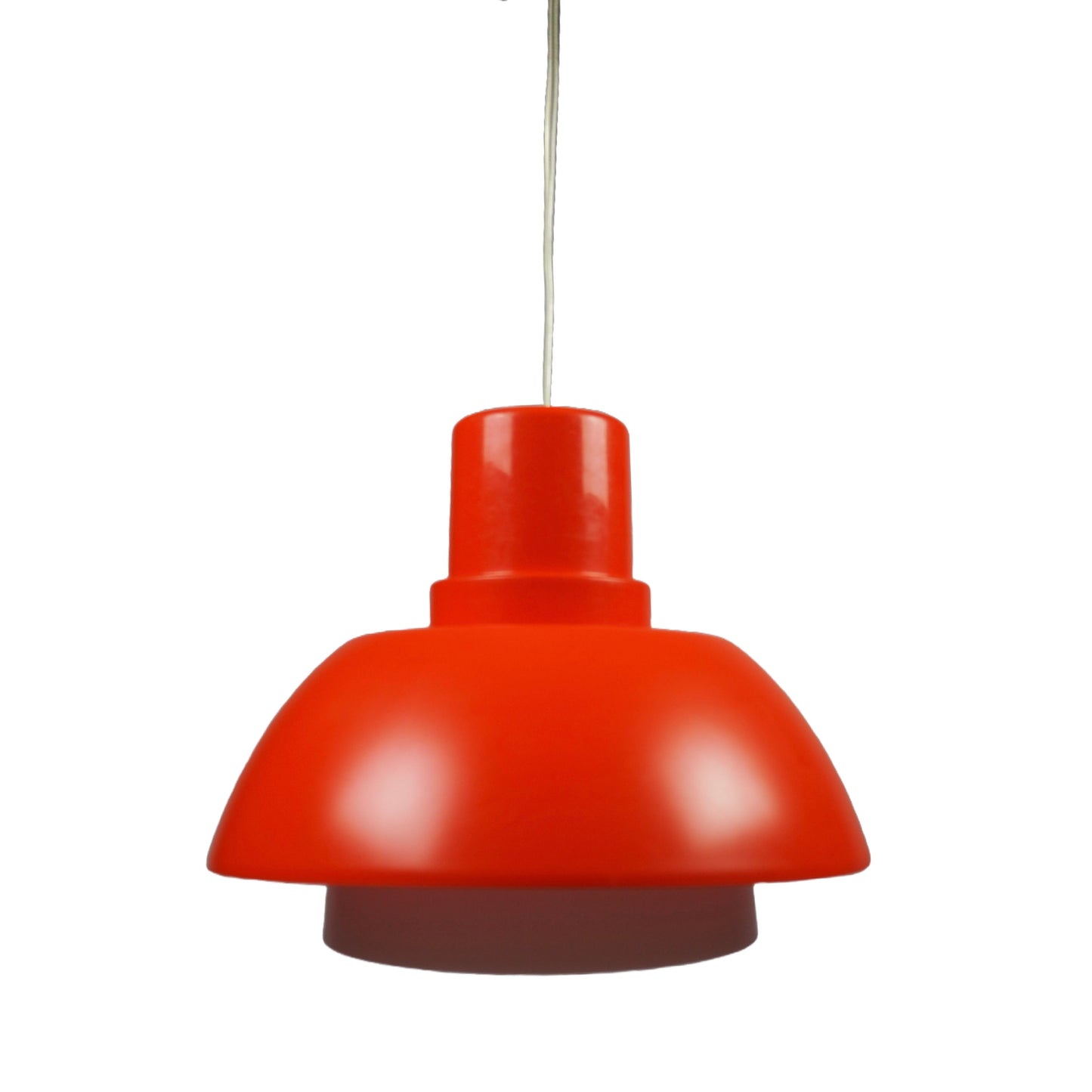 Bright Orange Danish Plastic Pendant, 1970s