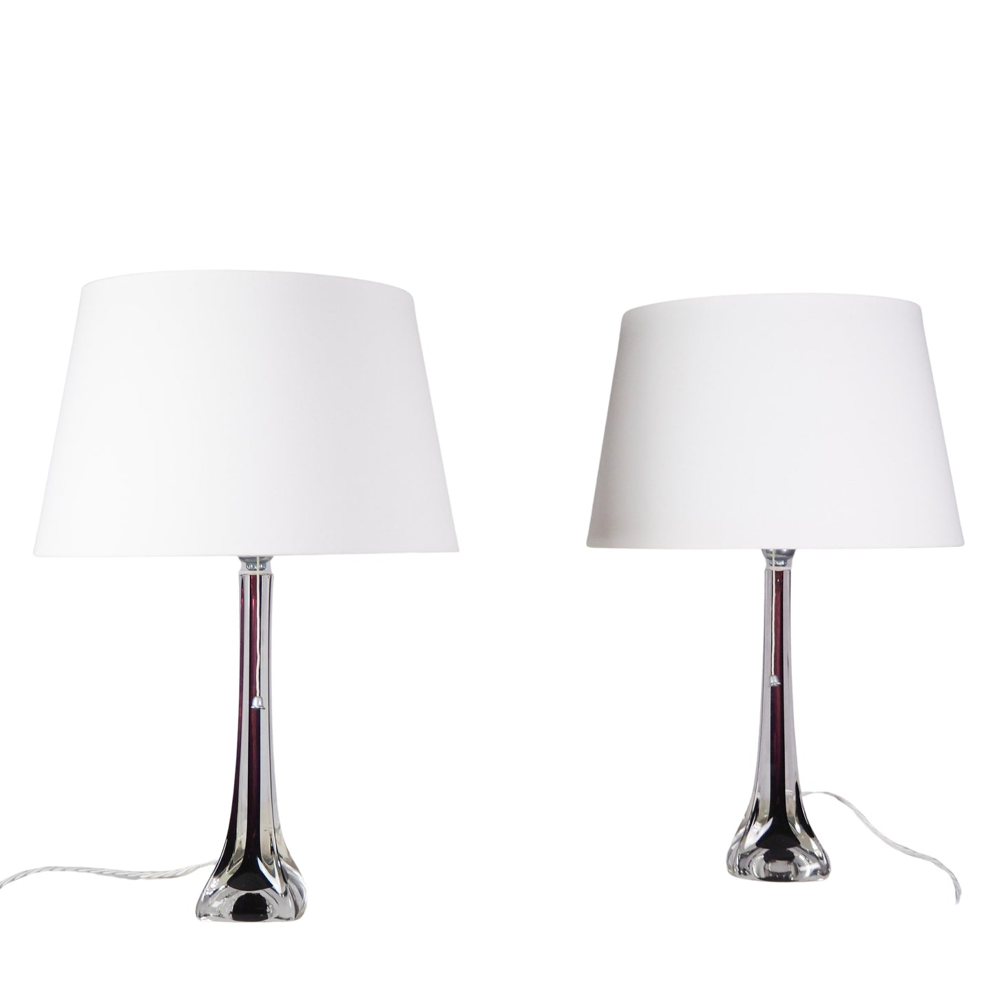 Moulded Glass Table Lamps by Paul Kedelv for Flygsfors, 1950s