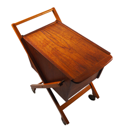 Mid-century Teak Sewing Cart