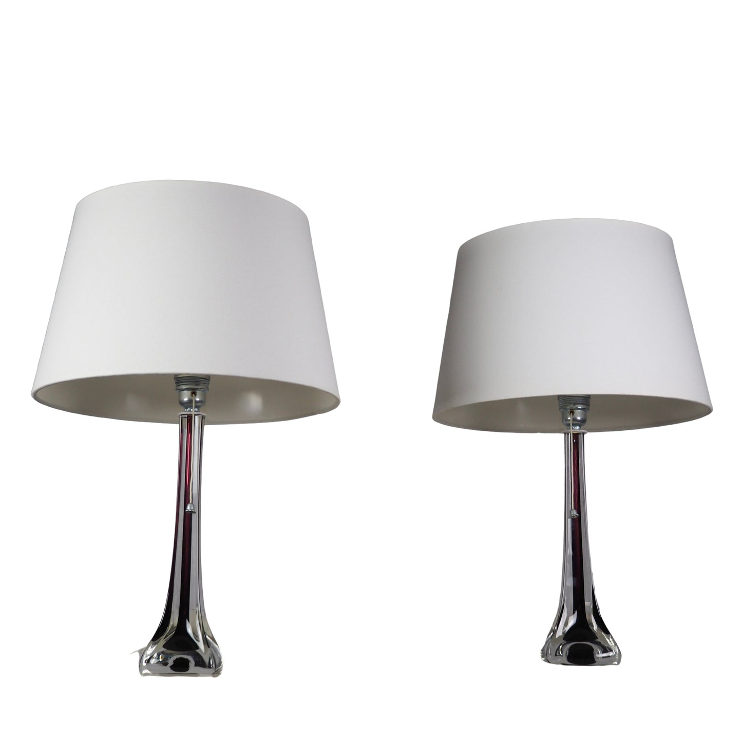 Moulded Glass Table Lamps by Paul Kedelv for Flygsfors, 1950s