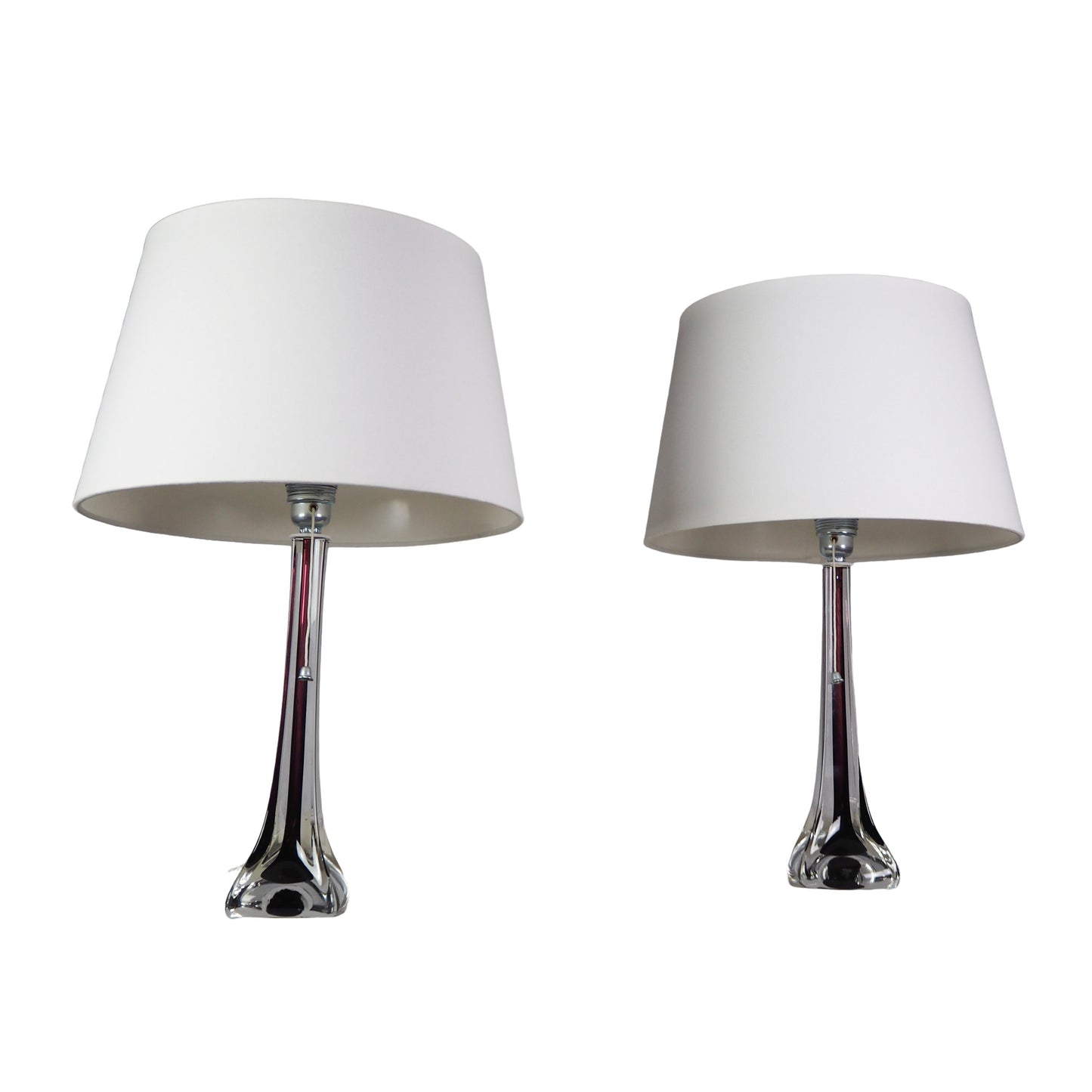 Moulded Glass Table Lamps by Paul Kedelv for Flygsfors, 1950s