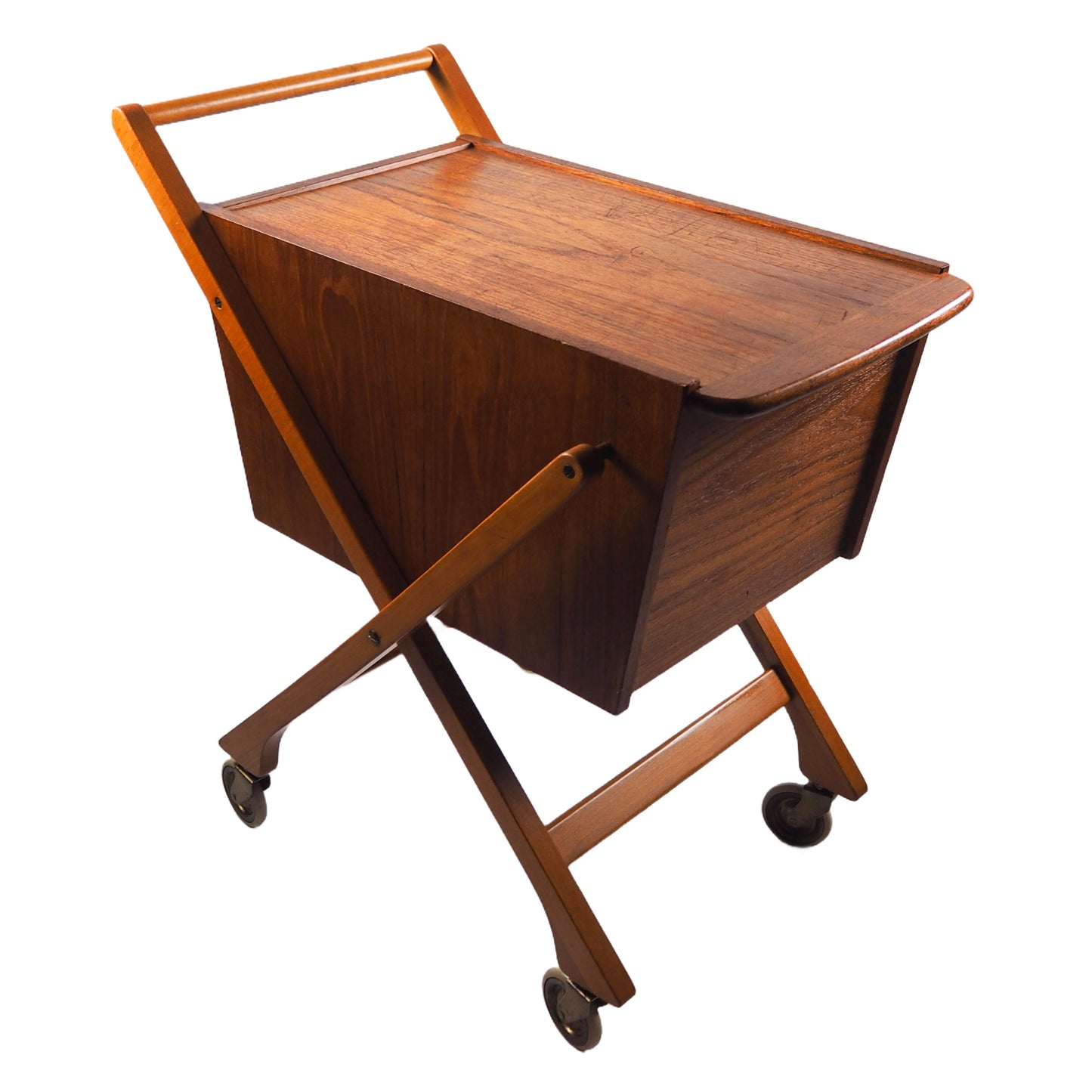 Mid-century Teak Sewing Cart