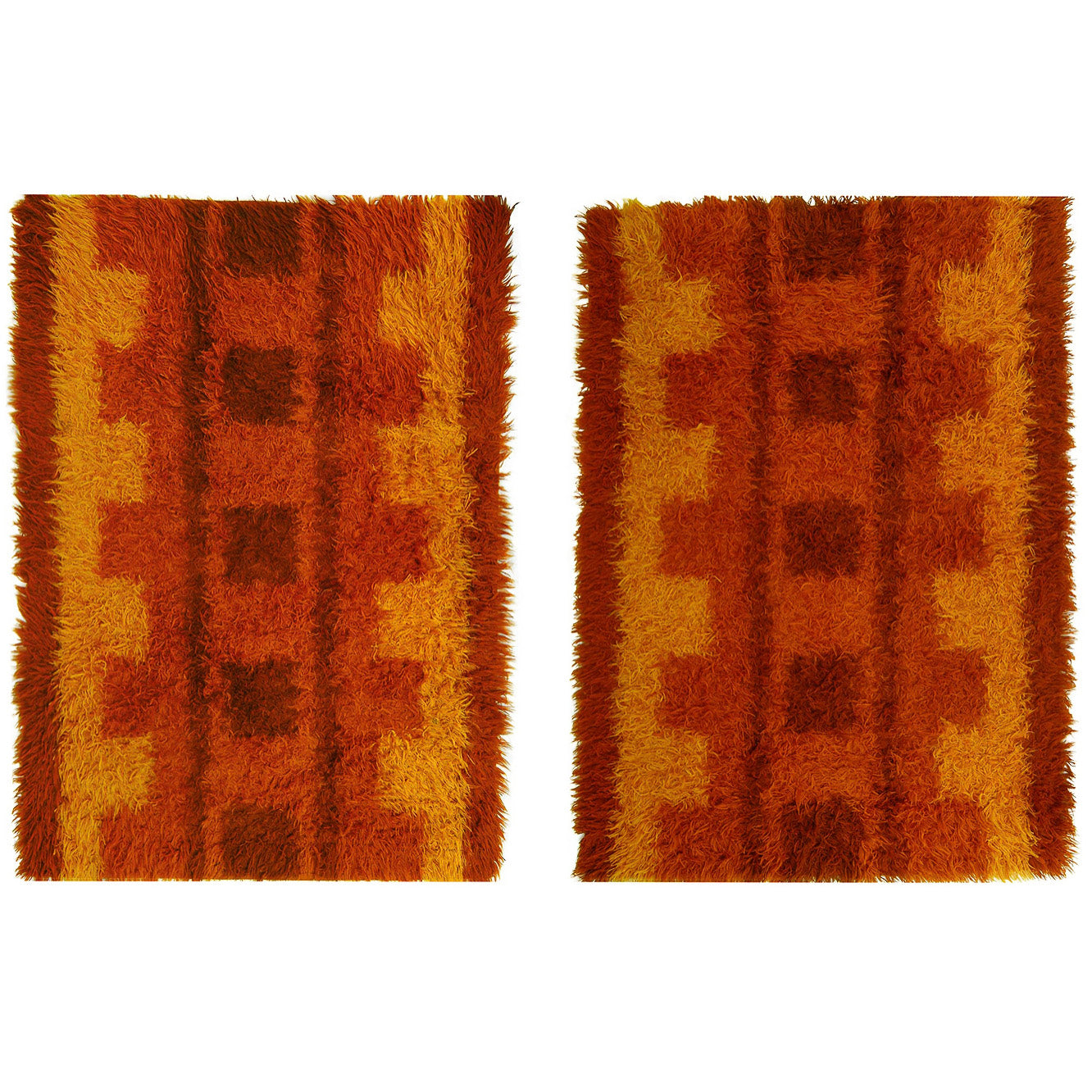 Pair of Scandinavian Modern Rya Pile Rugs