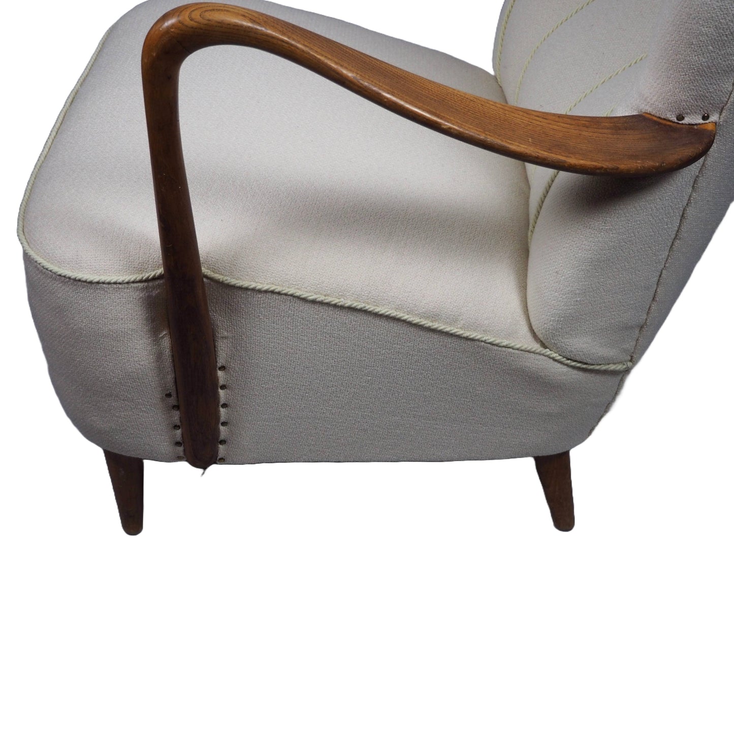 Fauteuil rembourré vintage à oreilles