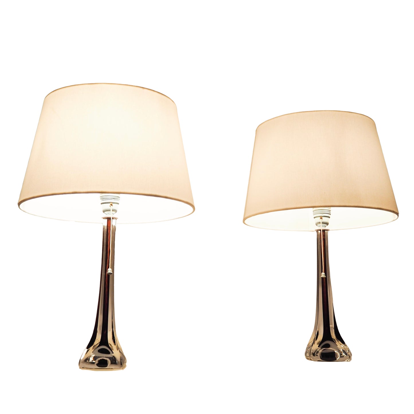Moulded Glass Table Lamps by Paul Kedelv for Flygsfors, 1950s