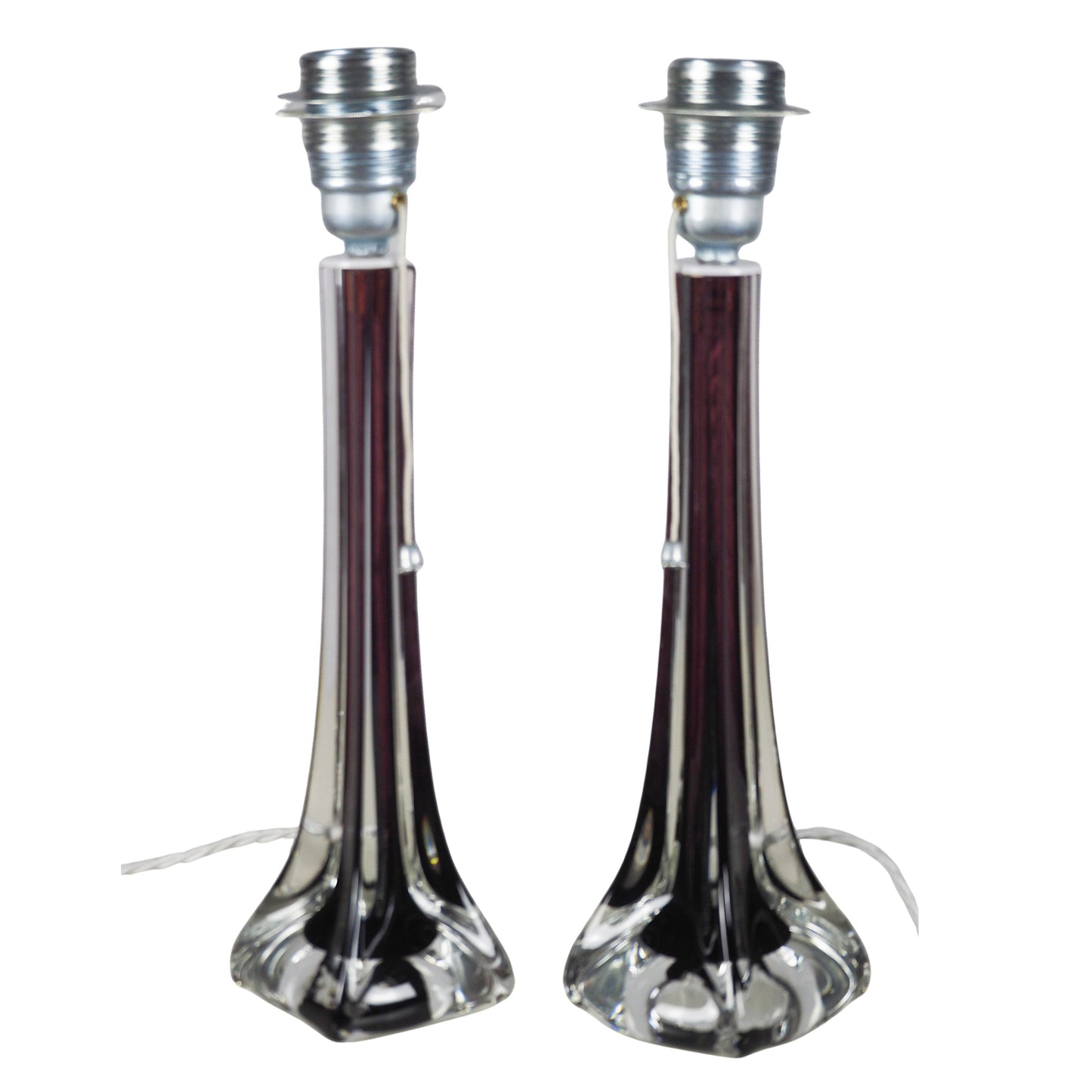 Moulded Glass Table Lamps by Paul Kedelv for Flygsfors, 1950s