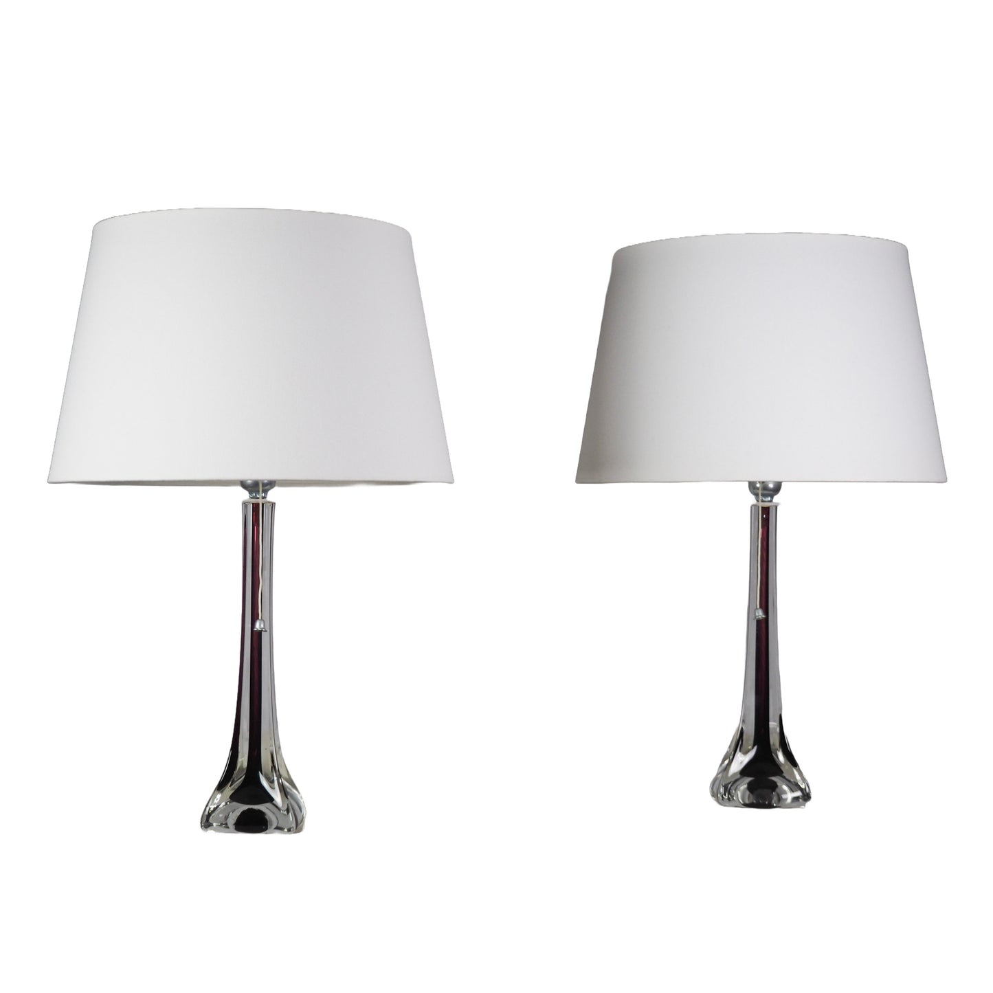 Moulded Glass Table Lamps by Paul Kedelv for Flygsfors, 1950s