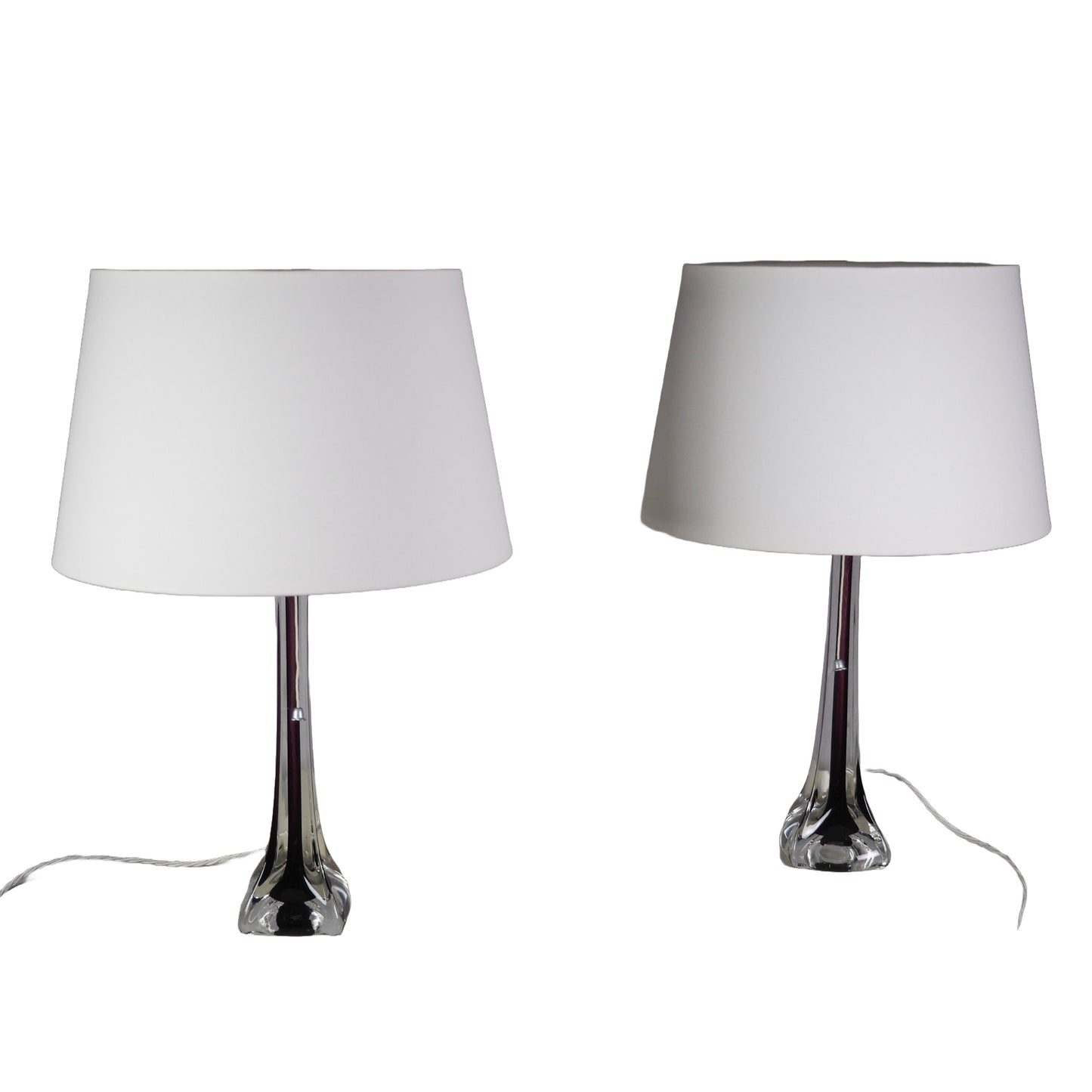 Moulded Glass Table Lamps by Paul Kedelv for Flygsfors, 1950s