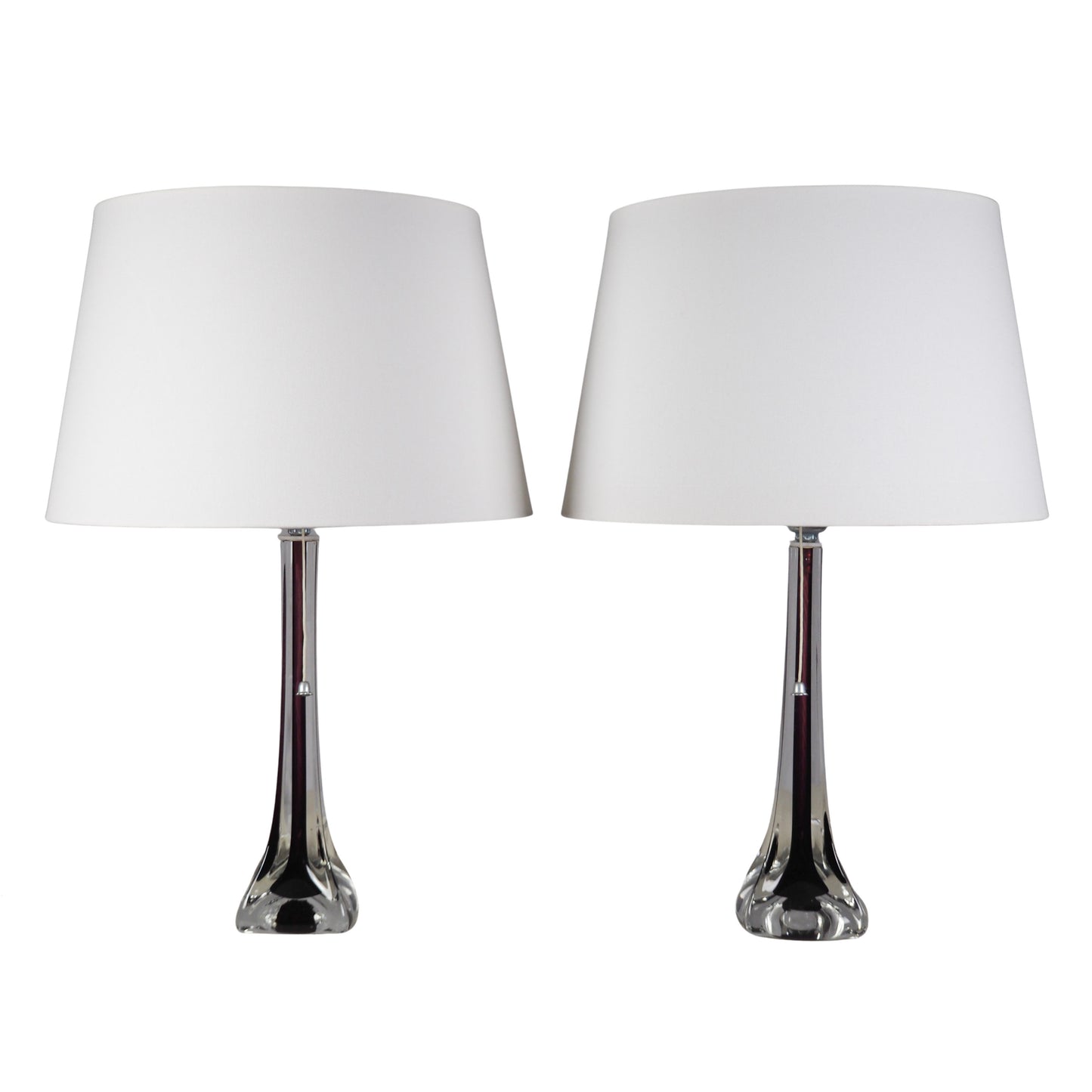 Moulded Glass Table Lamps by Paul Kedelv for Flygsfors, 1950s