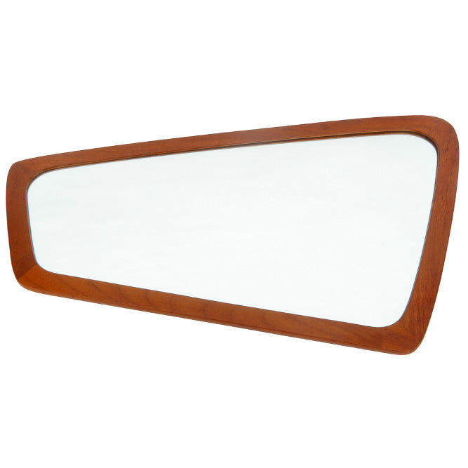 Asymmetrical Mid-century Danish Teak Wall Mirror