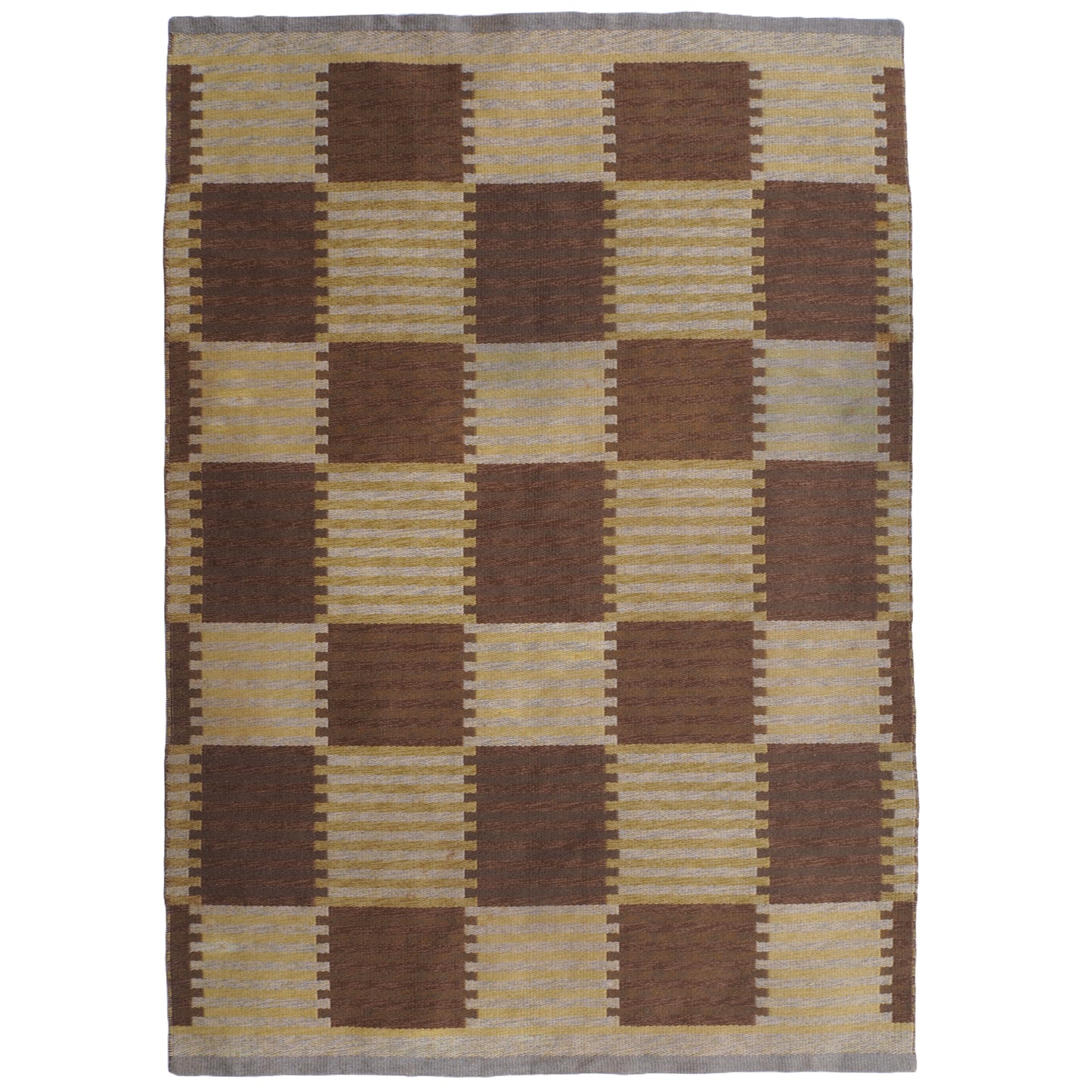 Double Sided Carl Malmsten Swedish MCM Flatweave Kilim Rug