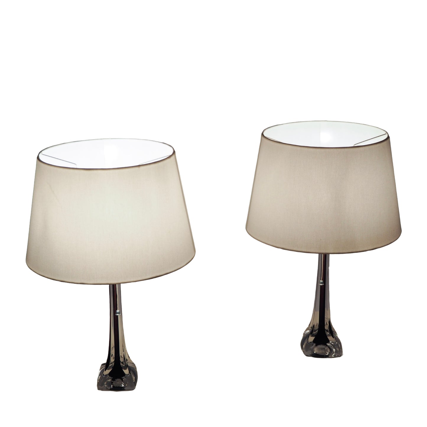 Moulded Glass Table Lamps by Paul Kedelv for Flygsfors, 1950s