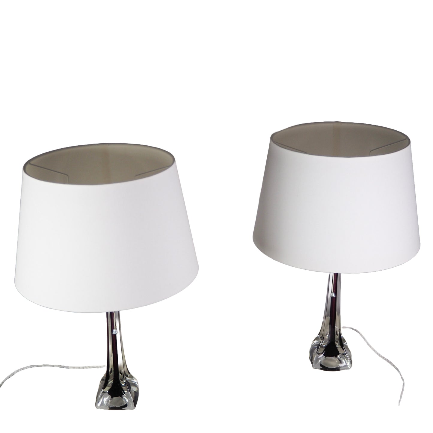 Moulded Glass Table Lamps by Paul Kedelv for Flygsfors, 1950s