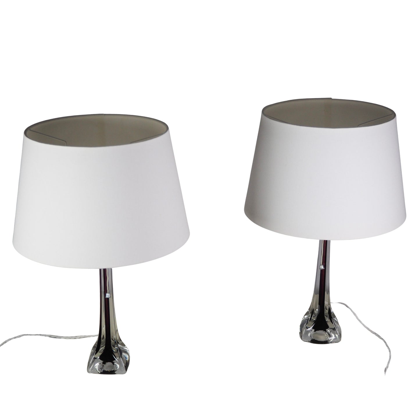 Moulded Glass Table Lamps by Paul Kedelv for Flygsfors, 1950s