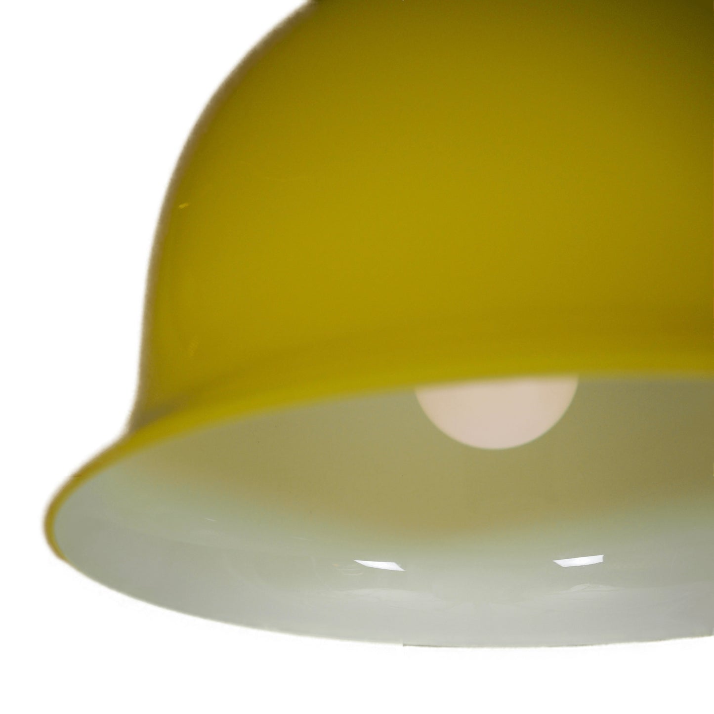 Swedish MCM Sun Yellow Glass & Brass Pendant Lamp