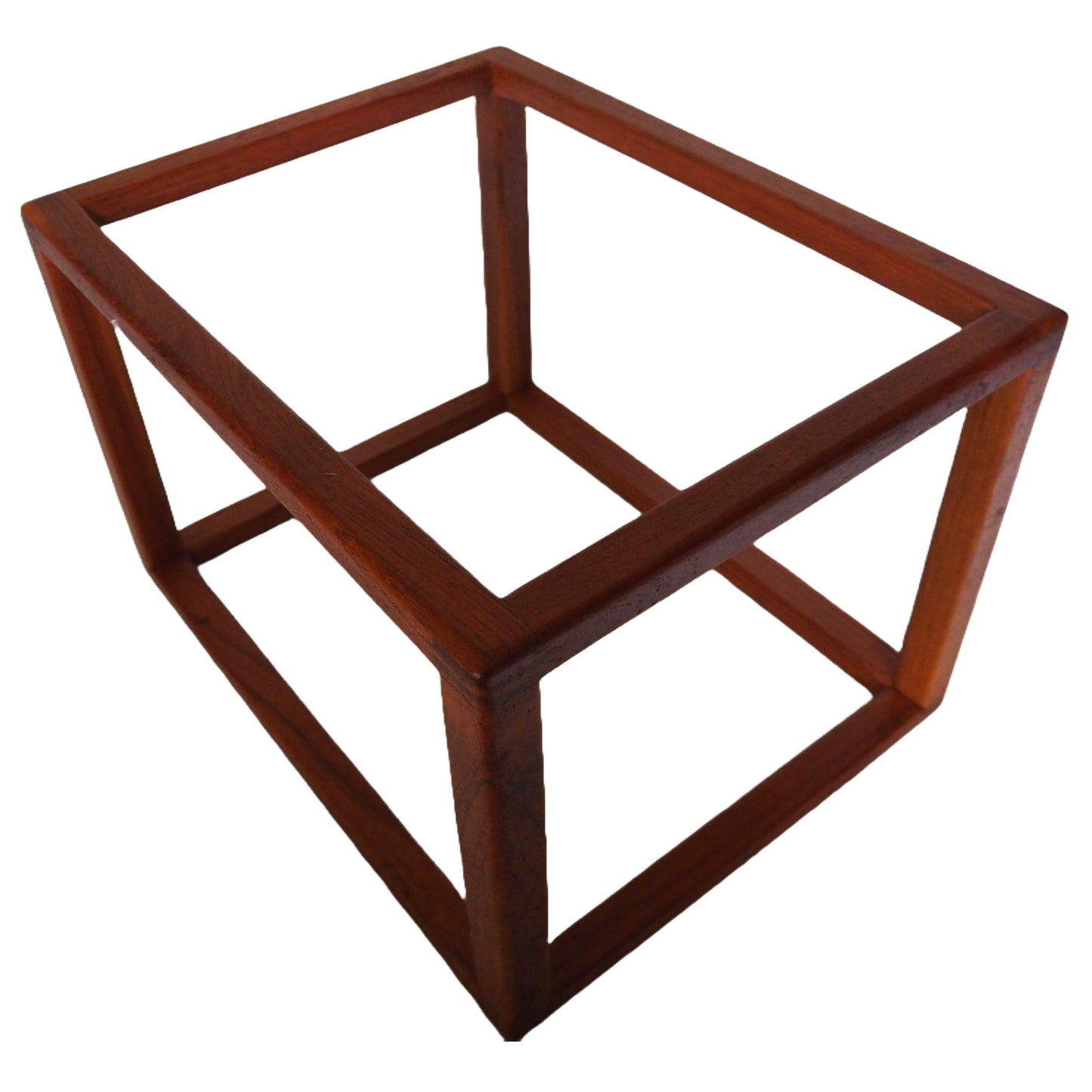 Swedish Modern Teak and Lambskin Stool