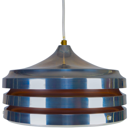 Swedish 1960s Carl Thore Large Aluminium Pendant Lamp