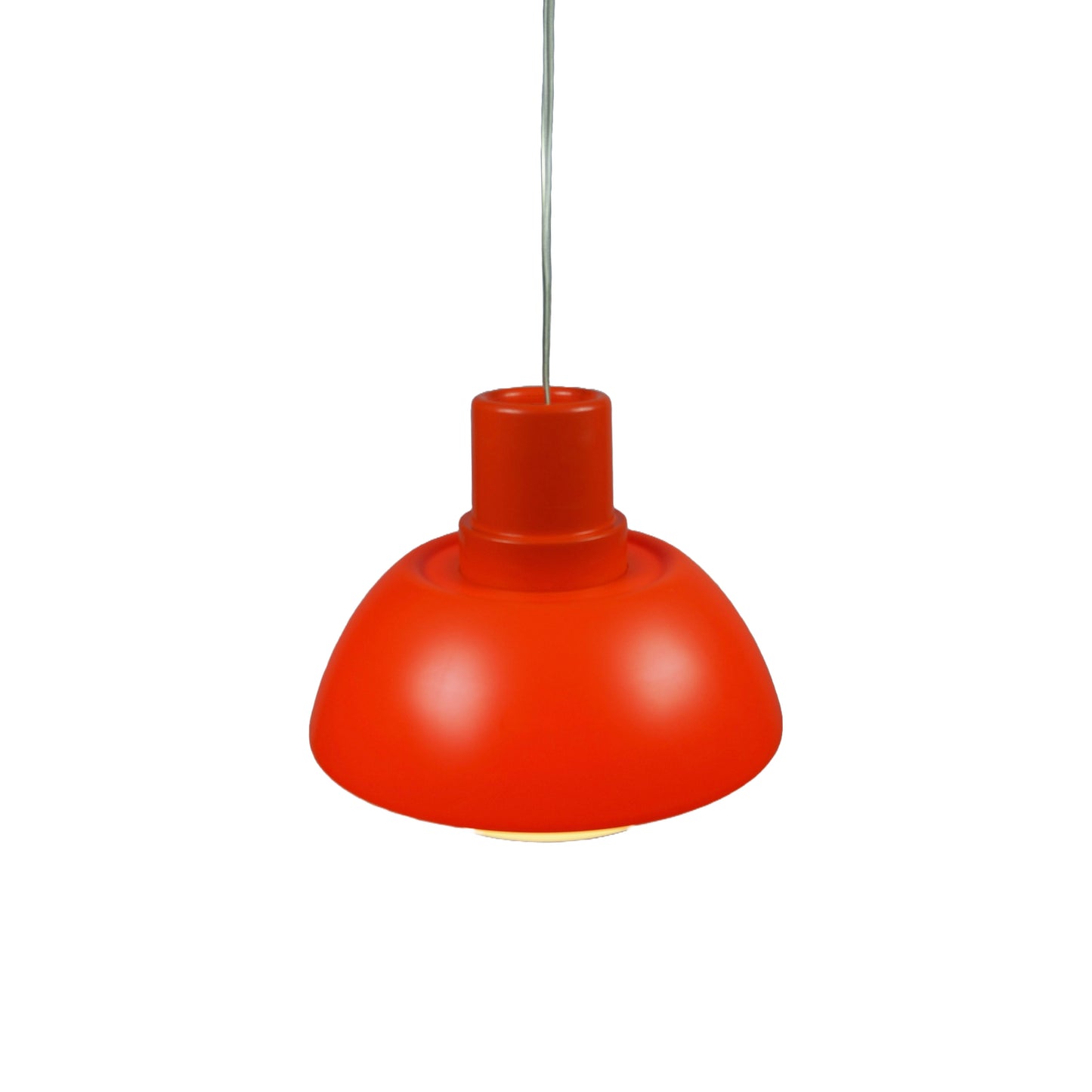 Bright Orange Danish Plastic Pendant, 1970s