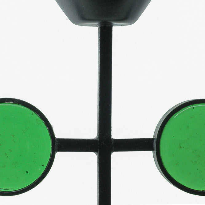 Gunnar Ander Pair of Green Glass and Wrought Iron Candelabra