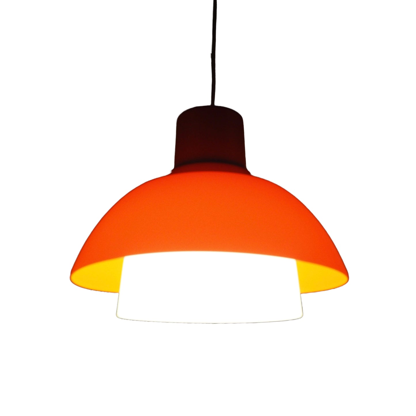 Bright Orange Danish Plastic Pendant, 1970s