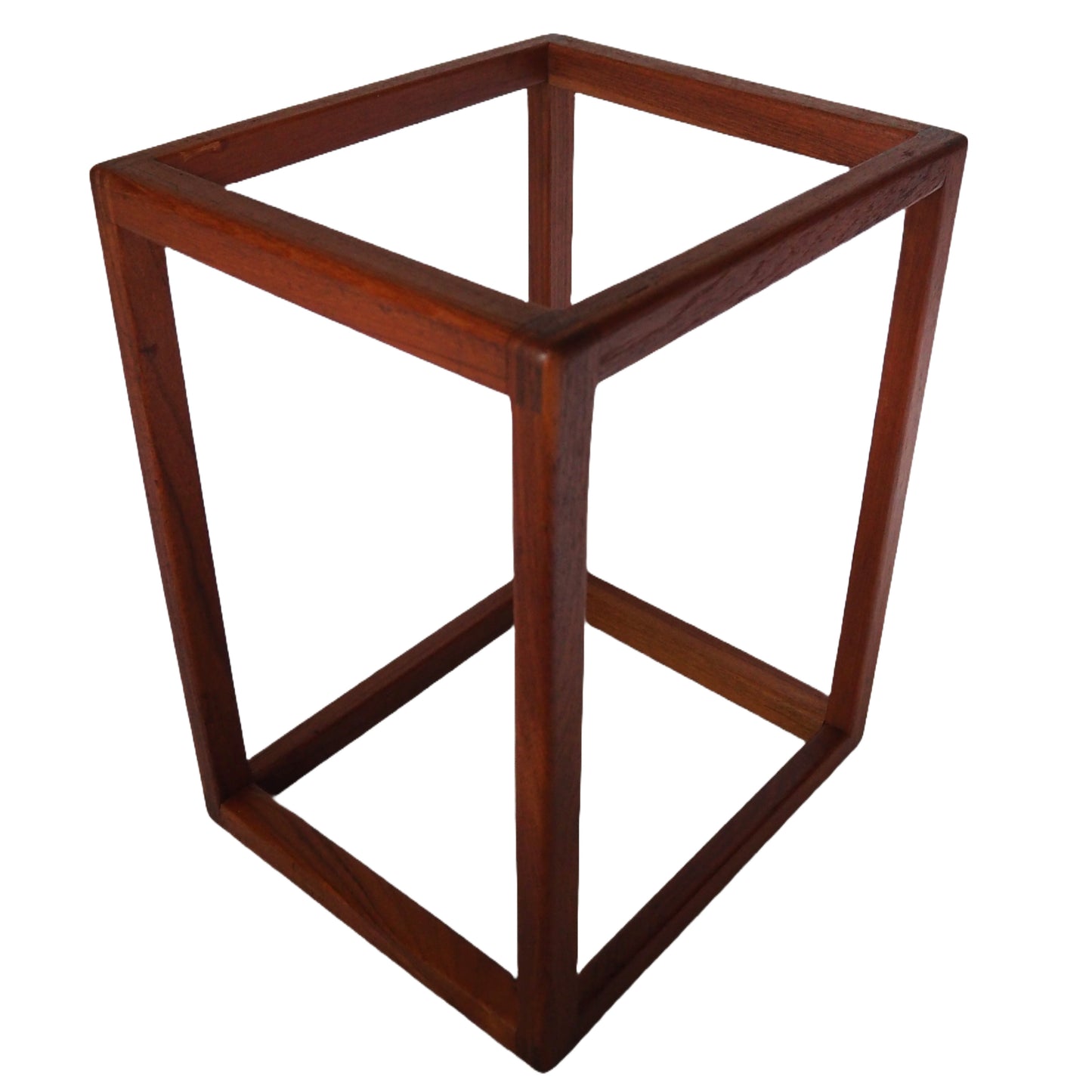 Swedish Modern Teak and Lambskin Stool