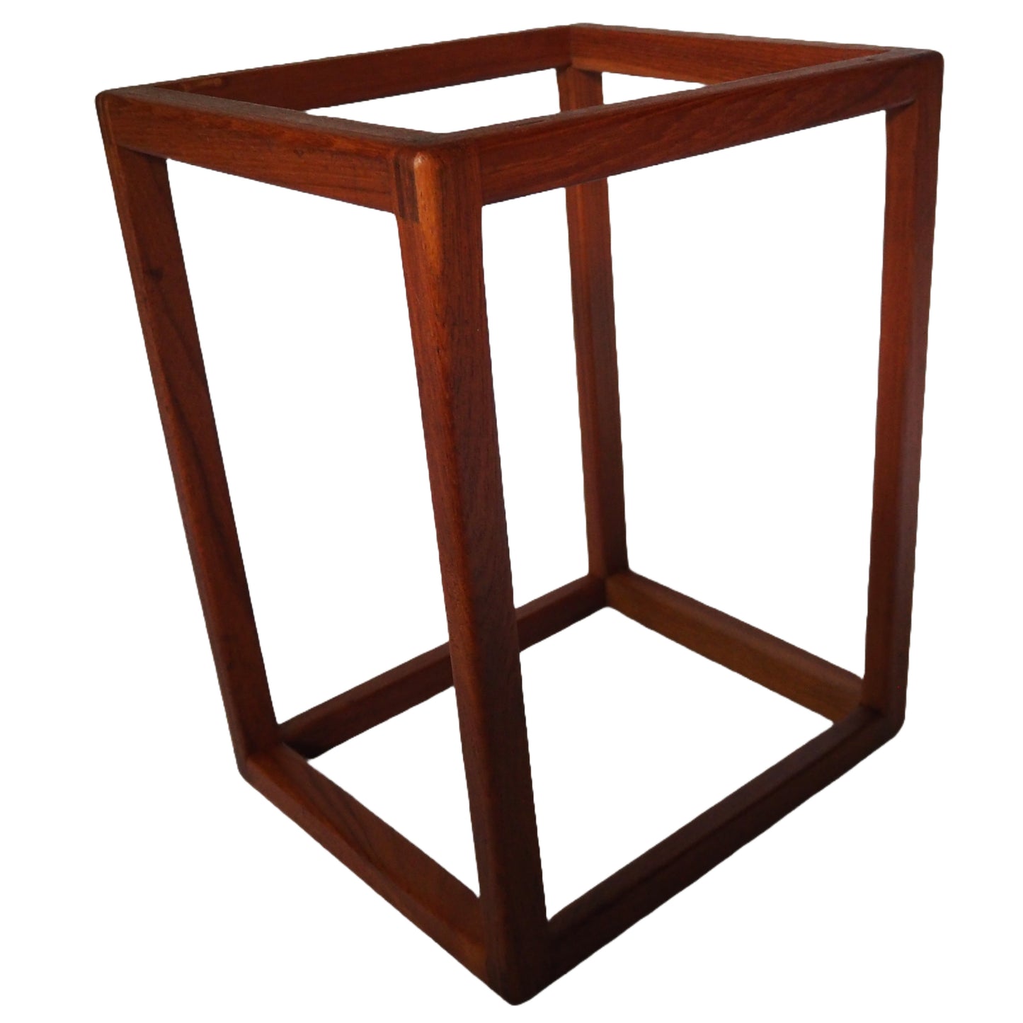 Swedish Modern Teak and Lambskin Stool