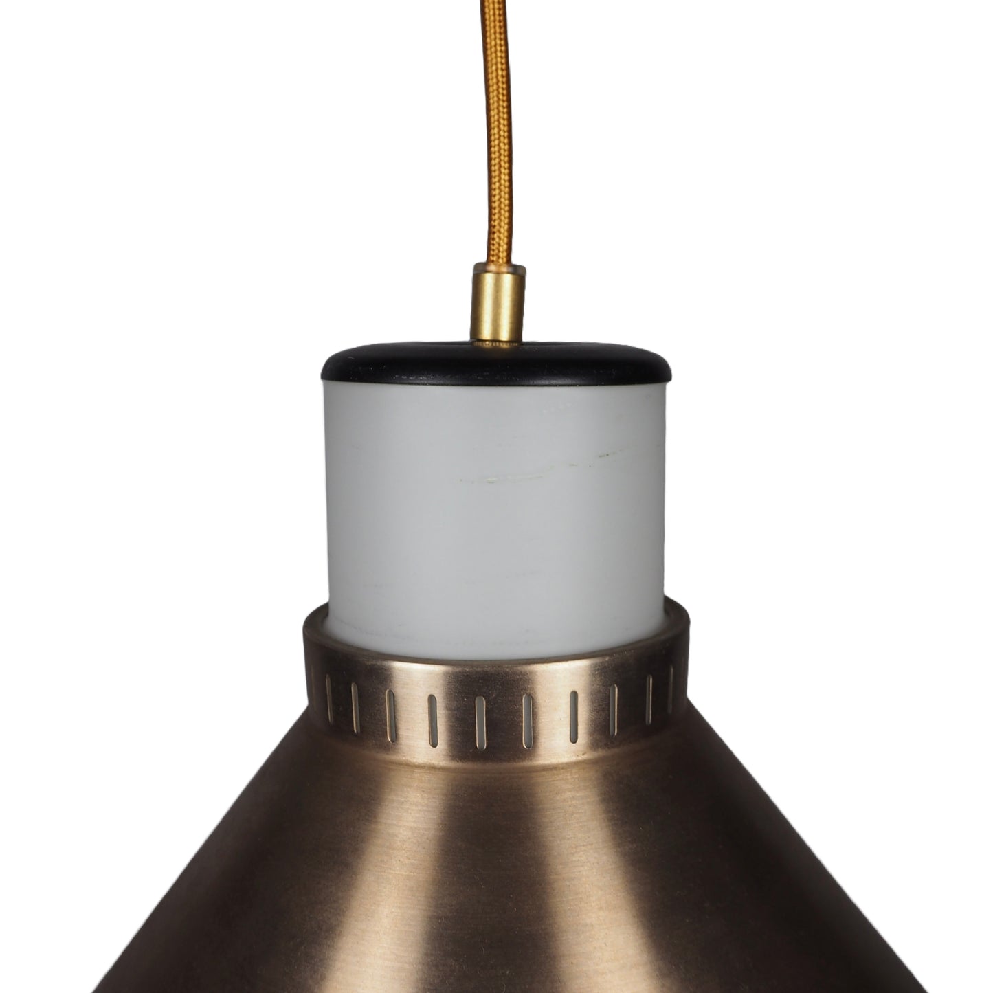 1960s MCM Glass & Brass Pendant Lamp